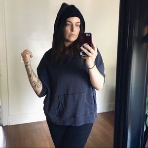 Cotton On dolman 3/4 sleeve blue/grey hoodie